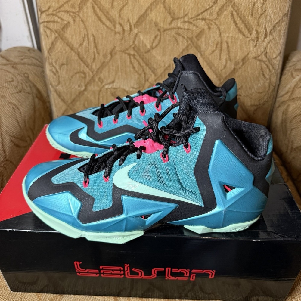 Nike LeBron 11 South Beach XI Men's Basketball Shoes Blue Size 11 Clean‎ W/ Box!